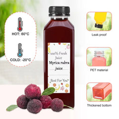 Bouteilles de jus de 500ML avec bouchons, bouteilles vides transparentes réutilisables avec entonnoir à brosse et étiquettes pour smoothies et autres boissons YY177