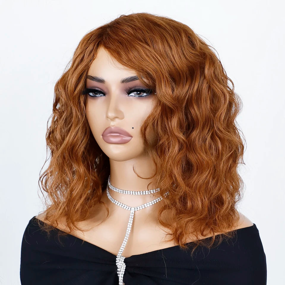 Perruques de Cheveux humains supérieures coupe lutin courte brun naturel Multi séparation 100% vrais Perruques de Cheveux humains Perruques Cheveux Humains de haute qualité