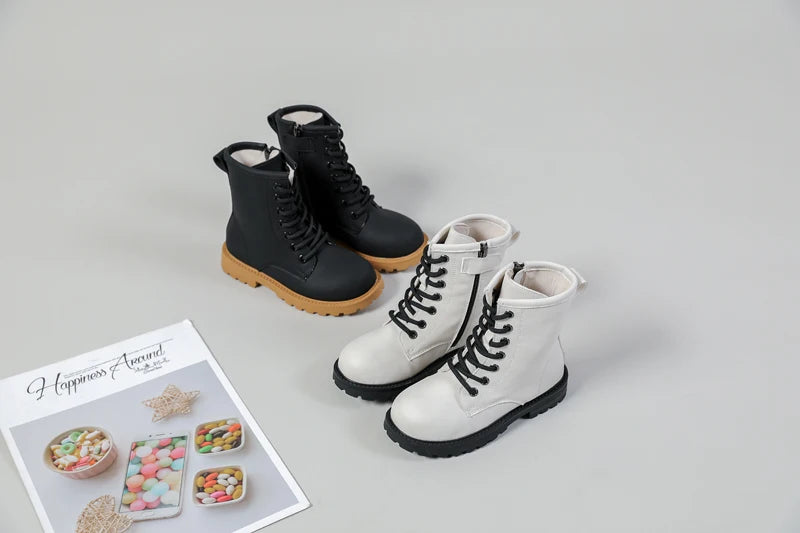 Bottes d'équitation pour enfants, chaussures de marque blanches, souples et décontractées à plateforme, nouvelle collection automne