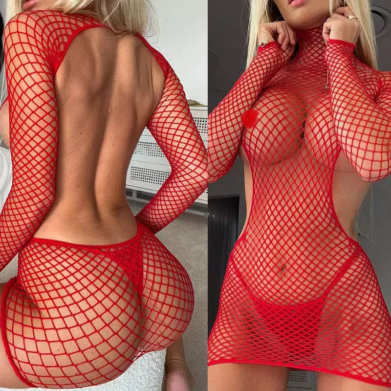 Nouvelle Lingerie Sexy femme résille Bikinis sous-vêtements de corps bas Sexy Body érotique Costume porno robe transparente maille ensemble de sexe