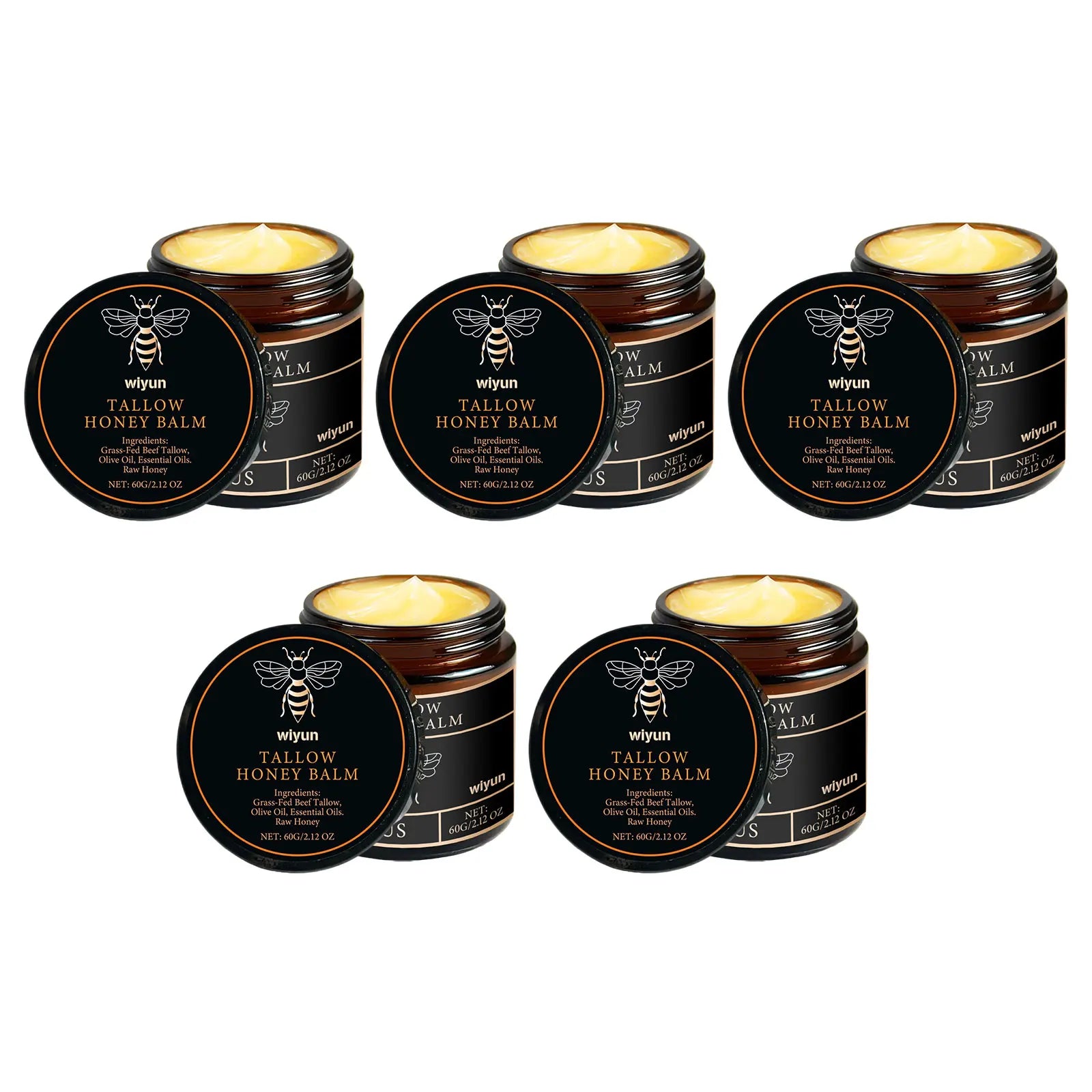 Baume de Tallow de boeuf alimenté en herbe biologique, miel cru, hydratant, doux, améliore l'élasticité, crème hydratante lisse longue durée, soins pour la peau