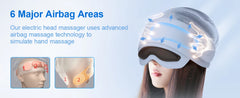 Masseur de tête pour soulager la fatigue, masseur oculaire avec chaleur, massage de la tête et des yeux pour soulager le stress, compatible Bluetooth, cadeaux idéaux