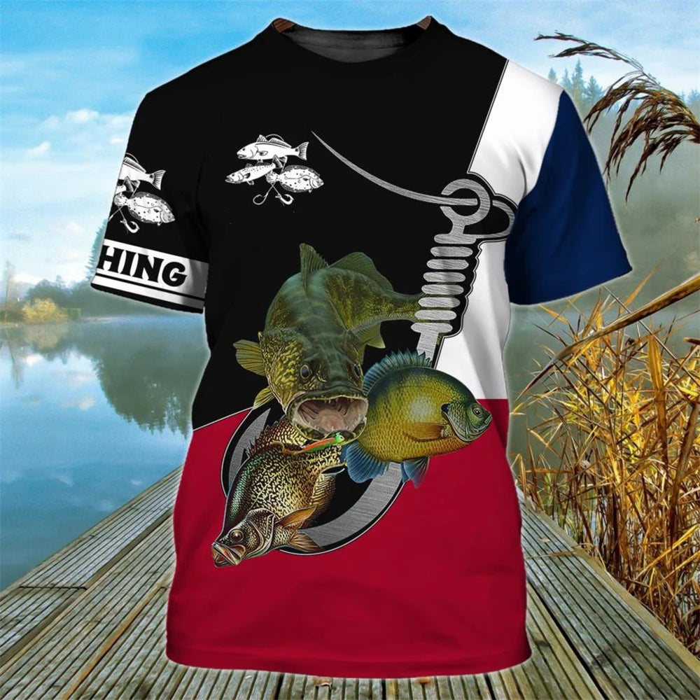 Camisas para hombre, camiseta gráfica con estpado de peces, camiseta de manga corta para hombre, camisetas con gráficos
