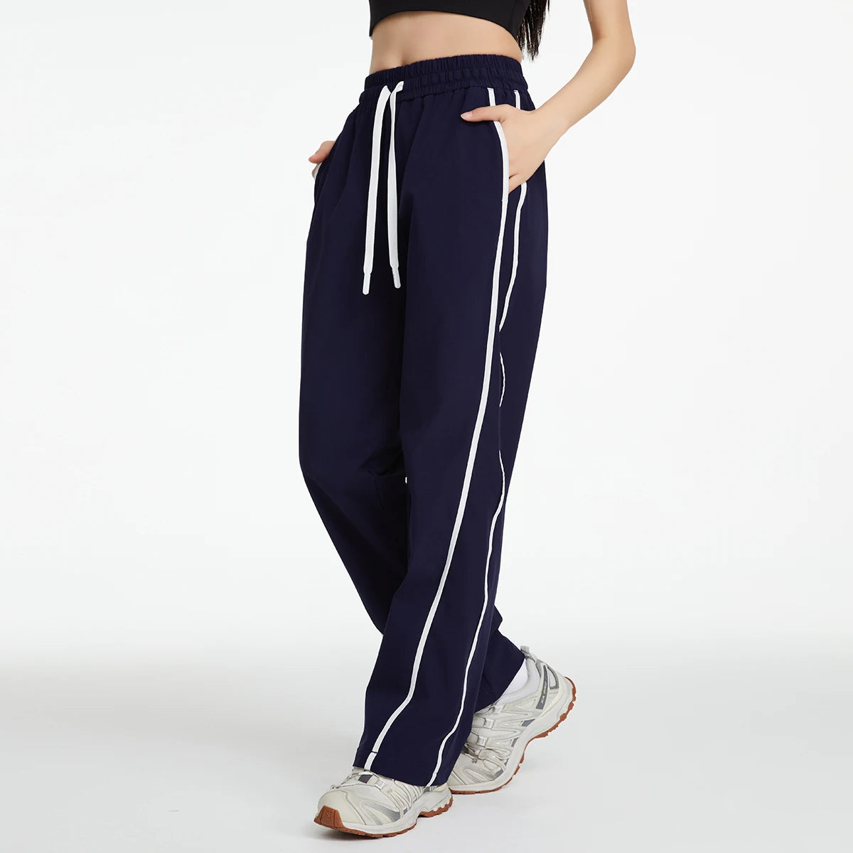 Women's sports pants, cool, windproof, outdoor mountaineering, loose fit, casual, wide legs, quick-drying, sun protection, summer