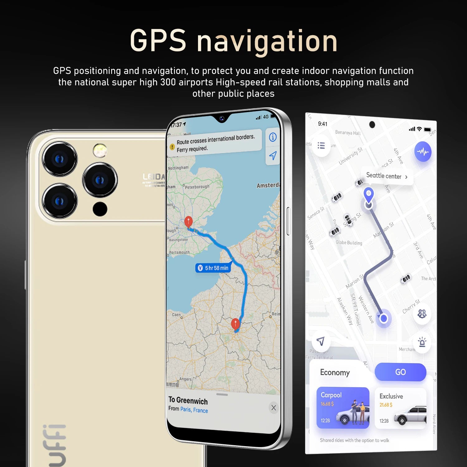 Vision mondiale 17 Pro Max Smartphone 5G Android 12 8GB RAM 512GB ROM 6.3 pouces téléphone 2280x1080HD 24 + 48MP 4 5G réseau téléphone portable