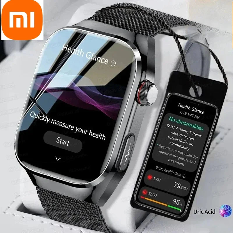 Xiaomi pression artérielle acide uricique graisse corporelle Smartwatch Micro examen physique orgue santé montres Bluetooth appel montre intelligente