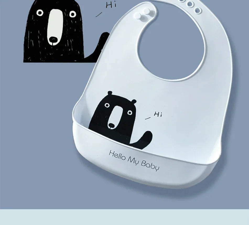 Bavoirs en Silicone souple pour bébés garçons et filles, bavoir imperméable pour nourrissons, tabliers de dessin animé pour nouveau-nés, bavoirs pour tout-petits, tissus pour rots, Bandana