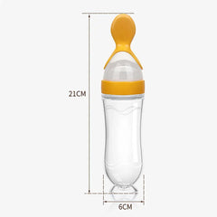 BiSantos à presser en silicone pour bébé, cuillère d'entraînement pour nouveau-né, mangeoire à céréales pour bébé, supplément alimentaire, ustensiles sûrs