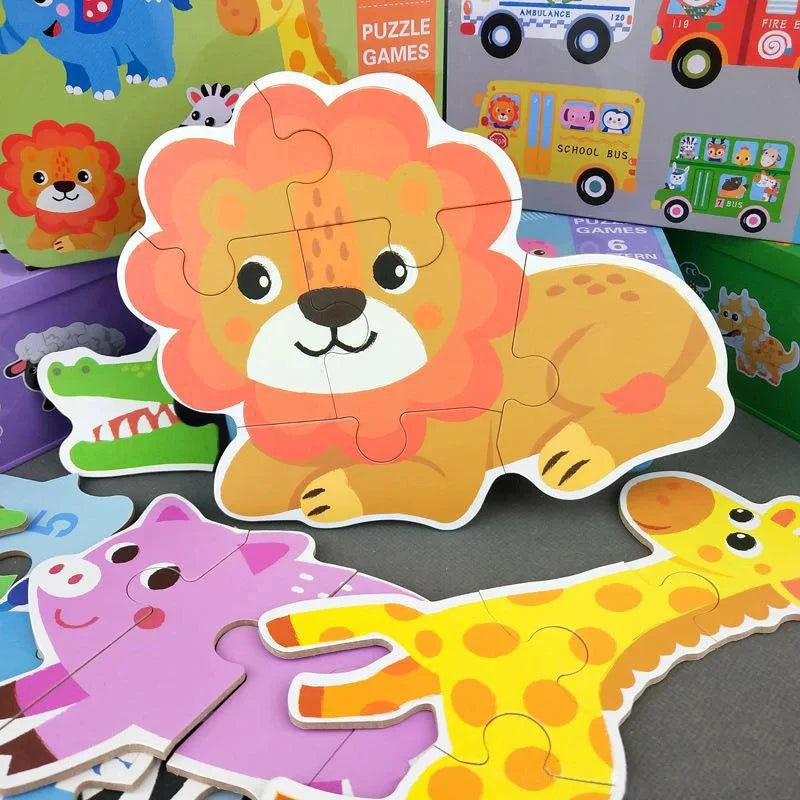 Puzzle en bois pour bébé jouets Montessori dos boîte en fer pour enfants de 2 3 et 4 ans