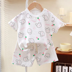 Costume pour enfants, vêtements pour filles, t-shirt à manches courtes + Short, dessin animé, ensemble d'été pour bébés garçons