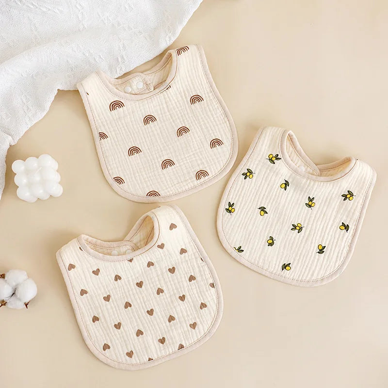 Bavoirs en gaze en forme de U pour bébé, 6 couches, serviette de salive en coton, tissus pour nouveau-né, écharpe Bandana pour garçon et fille, bavoir d'alimentation, nouvelle collection