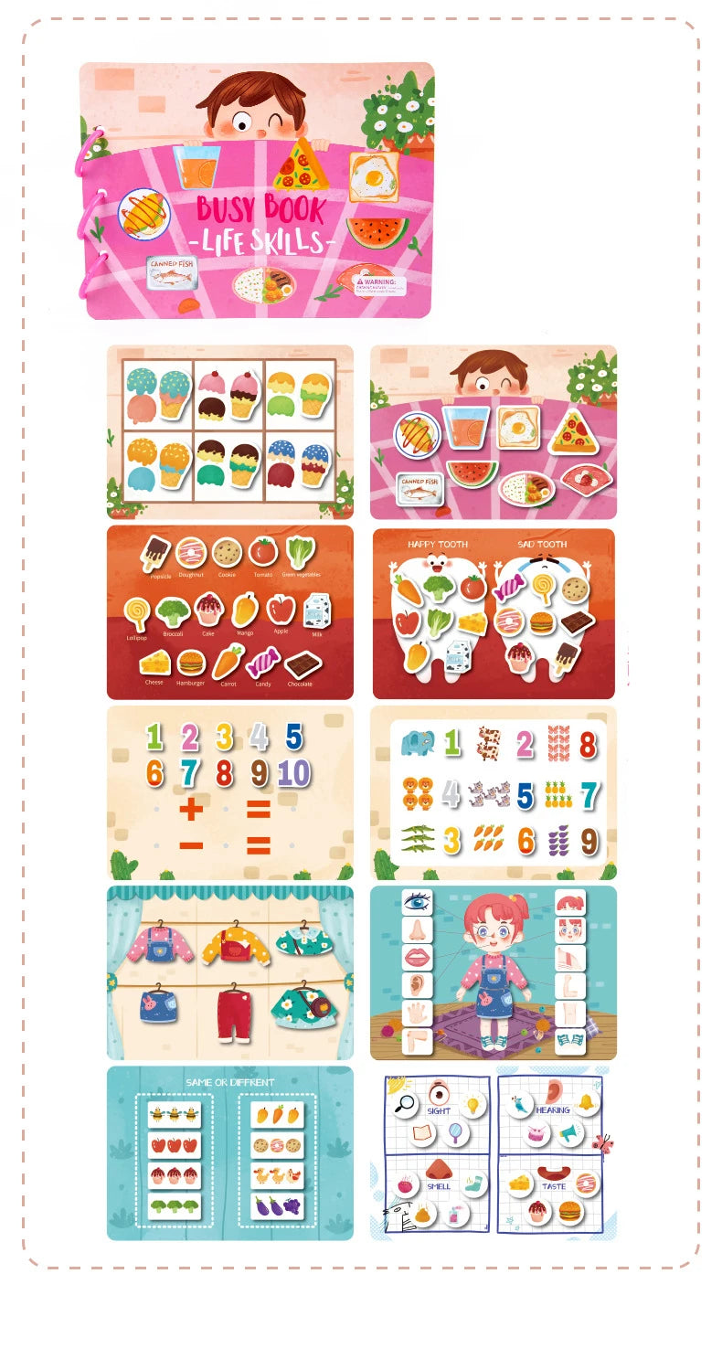 Autocollant livre silencieux Puzzles jeu jouets éducatifs enfants à plusieurs reprises carte occupée pâte correspondant Cognition bébé début Montessori jouet