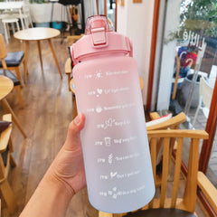 Bouteille d'eau 2 litres, bouteille de Sport en plastique étanche, reste hydraté, motivation, rappel des moments, Sports de plein air, Fitness, bureau, intérieur