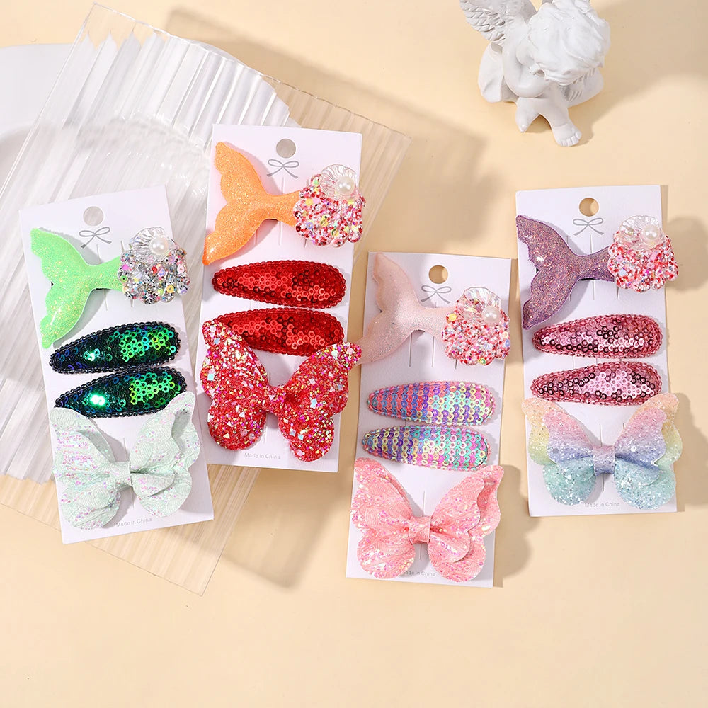 Enfants frais pince à cheveux ensemble fleur imprimé doux papillon épingles à cheveux enfants BB cheveux frange Clips Barrettes fille accessoires chapeaux