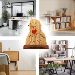 Personalized wooden family puzzle with name, wooden lion, artistic home decoration, Christmas, Thanksgiving, a warm gift for mom