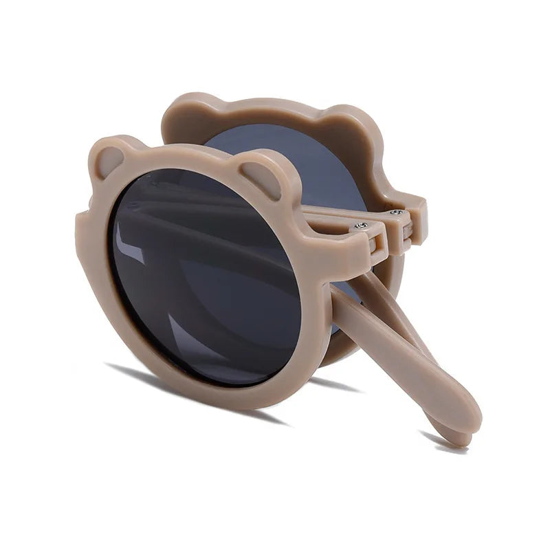 Mignon petit ours pliant enfants lunettes de soleil garçons filles Protection solaire lunettes de soleil mode bébé Protection UV lunettes pour enfants