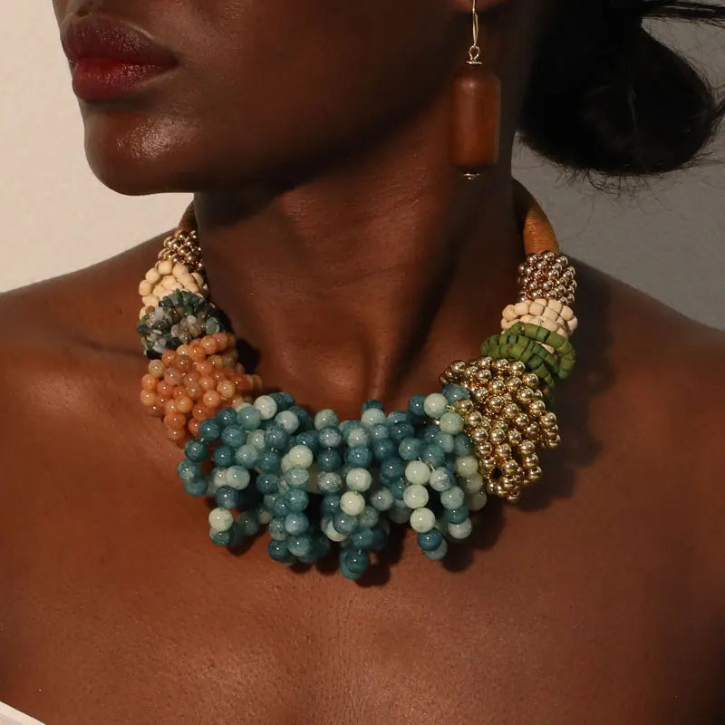 Collier de perles individuel exagéré pour femmes et filles, bijoux Vintage tendance pour fête de mariage