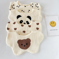 Bavoirs en coton imperméables pour nouveau-né, tissus réglables pour nourrissons filles et garçons, bavoir imprimé de dessin animé mignon, accessoires d'alimentation pour bébé