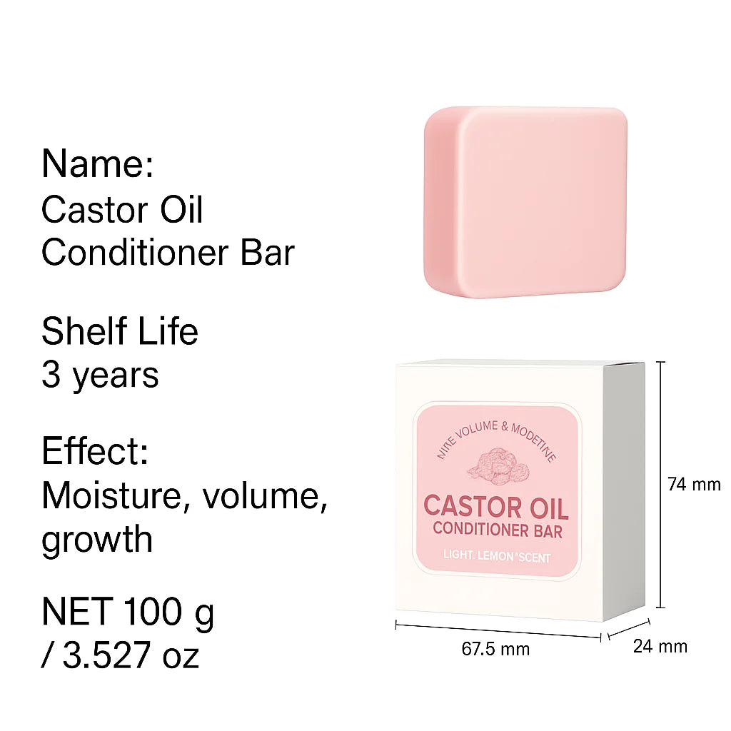 Barre revitalisante à l'huile de ricin, 100g, Anti-frisottis, nourrissante et apaisante, contrôle de l'huile, pour tous les Types de cheveux, hydratant