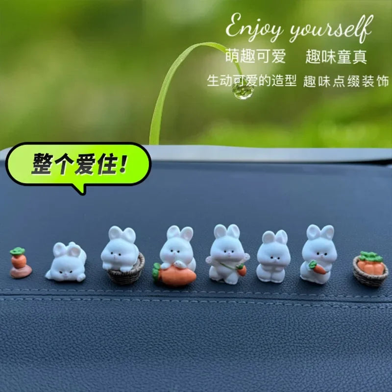 Accessoires d'intérieur de voiture, décorations de console centrale de voiture, accessoires de voiture de lapin mignon, accessoires de véhicule électrique