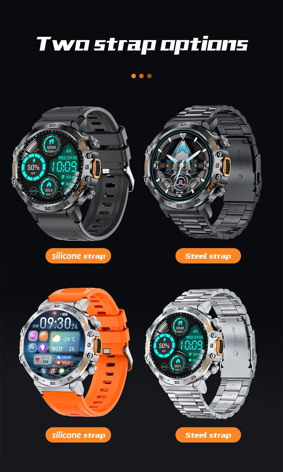 LIGE 2025 montre intelligente hommes Sport montres lampe de poche LED 360*360 Ultra HD écran étanche Fitness Bluetooth appel hommes Smartwatch