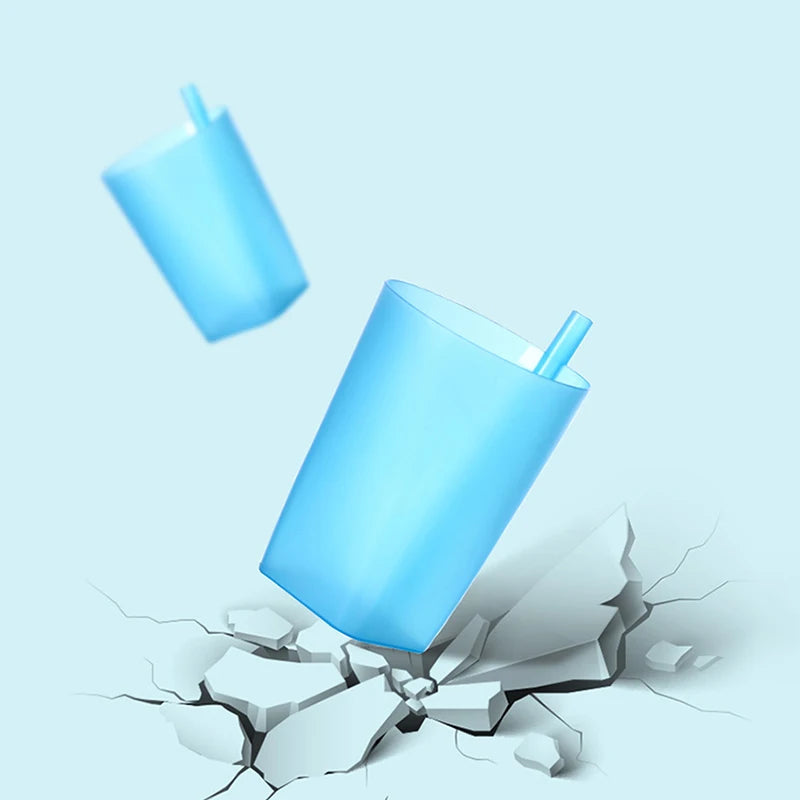 Tasse avec paille intégrée pour enfants, bouteille d'eau en plastique de qualité alimentaire