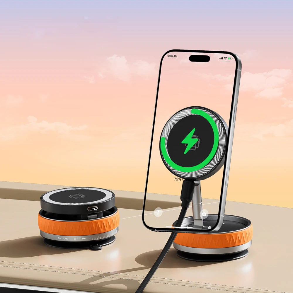 Support de téléphone magnétique pour voiture Magsafe pour support de voiture chargeur sans fil support de ventouses mobiles pour téléphone, 360 °   Téléphone de voiture rotatif