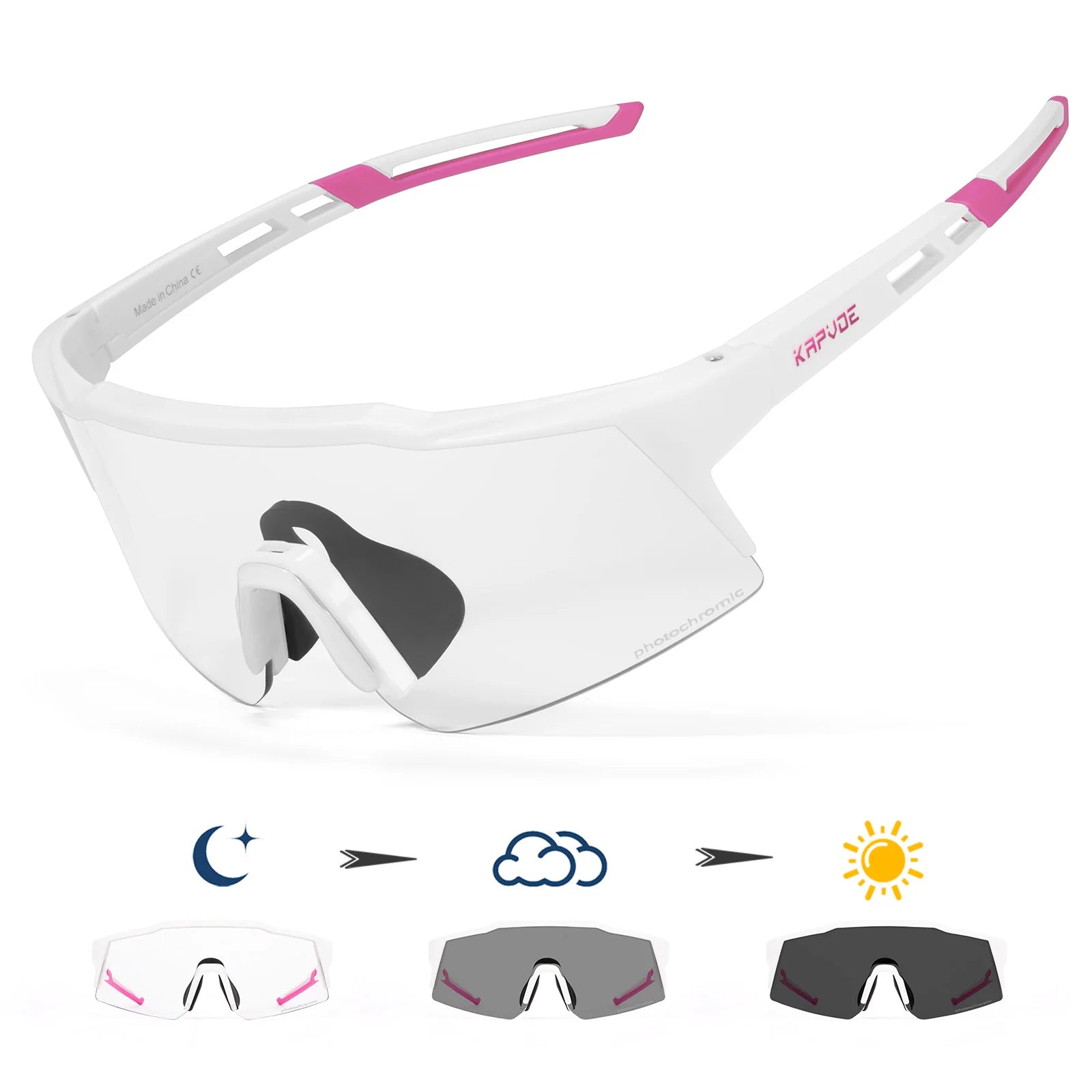 Kapvoe lunettes de soleil photochromiques pour enfants Protection UV400 lunettes de cyclisme de Sport enfants garçons filles lunettes de vélo de mode lunettes de vélo