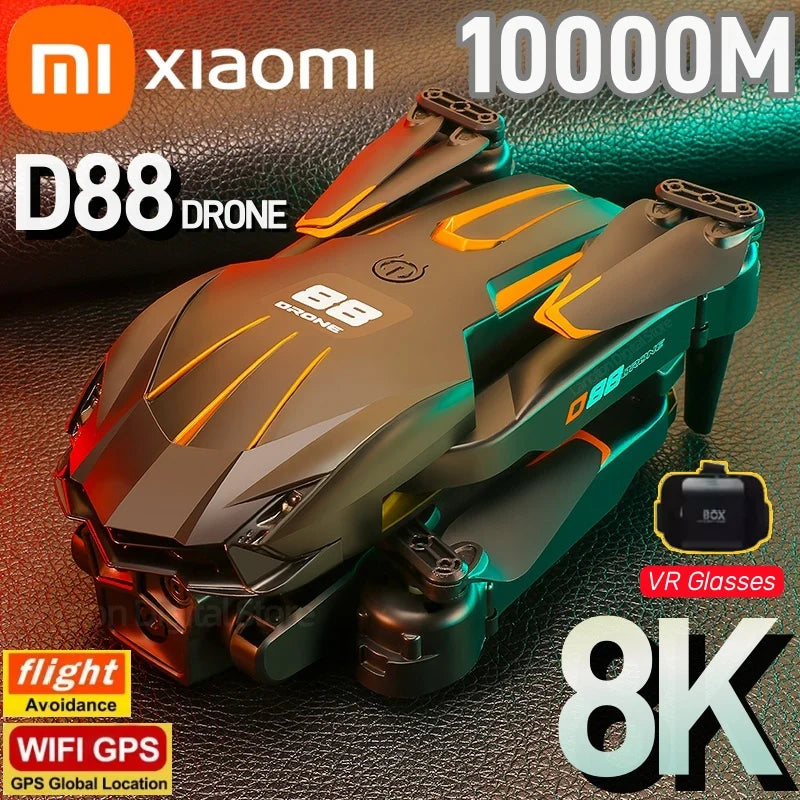 Xiaomi D88 Drone HD 8K double caméra photographie aérienne professionnelle flux optique vol stationnaire geste tir pliable quadrirotor ﻿