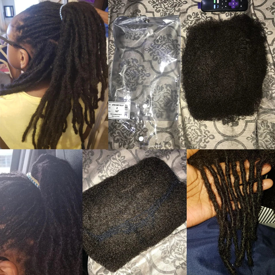 Tresses torsadées de couleur naturelle QVR, cheveux brésiliens Remy sans trame, Afro crépus, en vrac, pour tressage, 1 paquet de 50 g/pièce