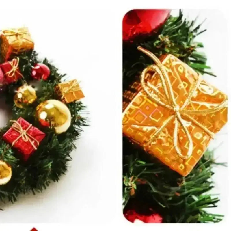 Décorations de noël 45cm, couronne artificielle pour porte suspendue, accessoires de fenêtre, arrière-plan, accessoires d'arbre de noël