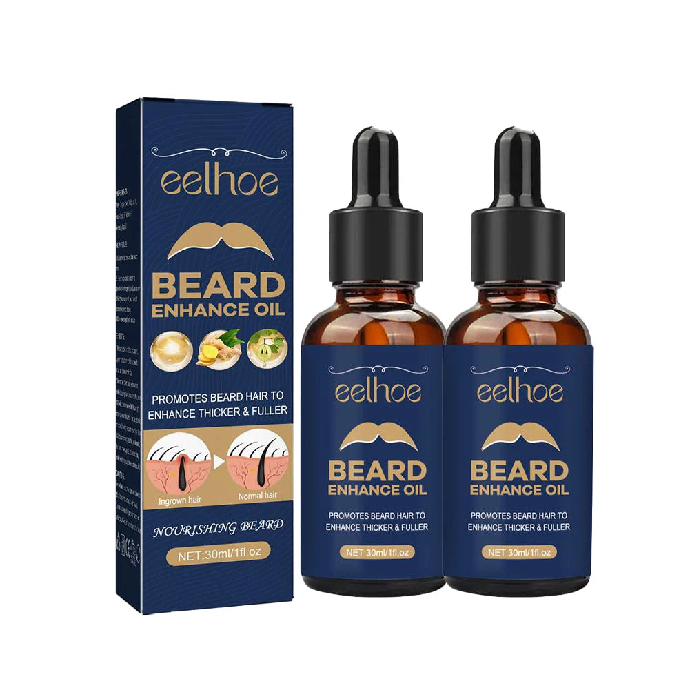 Huile à barbe pour hommes, adoucit et renforce le coiffage, soin de la barbe, nourrissant, naturel, 30ml, 2 pièces