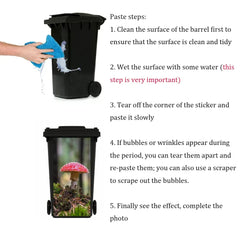 Autocollant imperméable en PVC pour poubelle d'extérieur, plantes tropicales, art mural, autocollants pour poubelle, pingouin et cuir chevelu