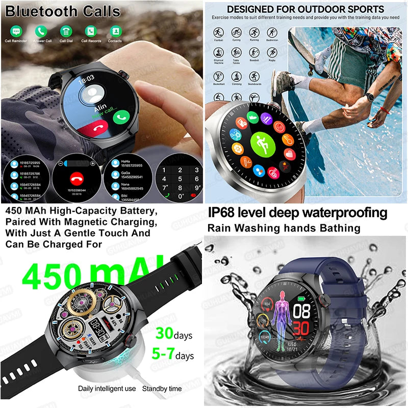Nouvelle surveillance de la santé montre intelligente examen physique santé Wacth pression artérielle ECG + PPG Sport appel Smartwatch pour Android iOS