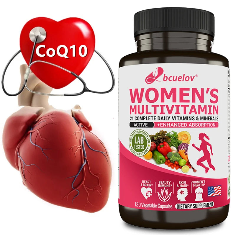 Supplément multivitaminé multiminéral pour femme - Magnésium Biotine Calcium Zinc Sélénium - Soutient les articulations de la peau des ongles