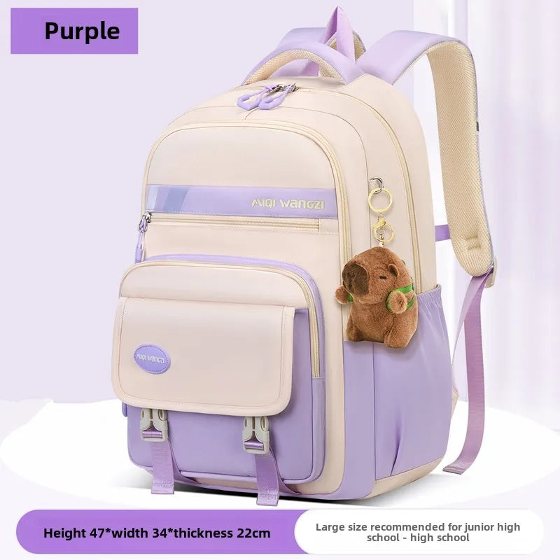 Sac à dos d'école pour enfants avec pendentif de dessin animé pour enfants adolescent Kawaii cartable filles enfants orthopédie sacs à dos imperméables sac