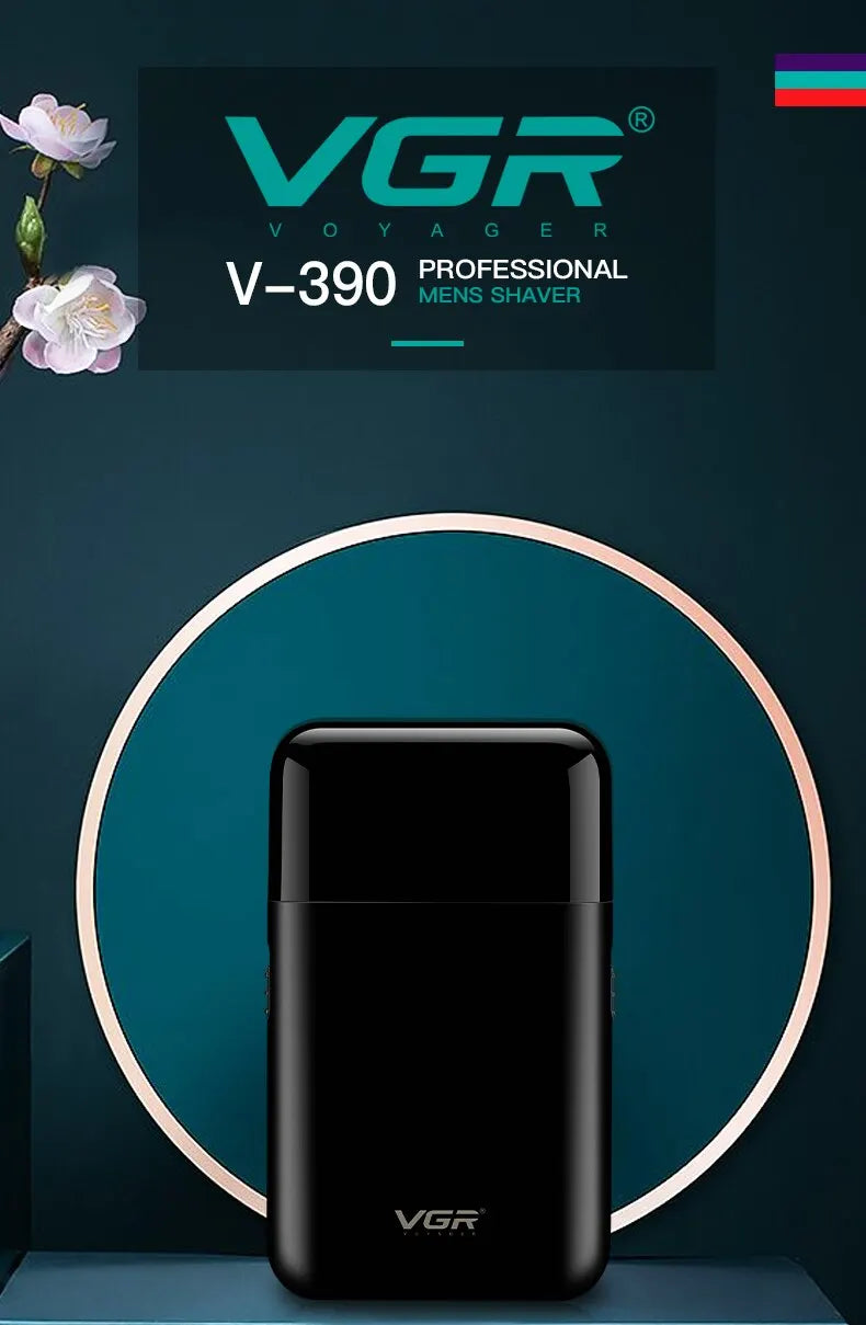 VGR Professional Electric Razor, Portable Mini Shaving Machine, USB Charging Beard Trimmer for Men, V 390