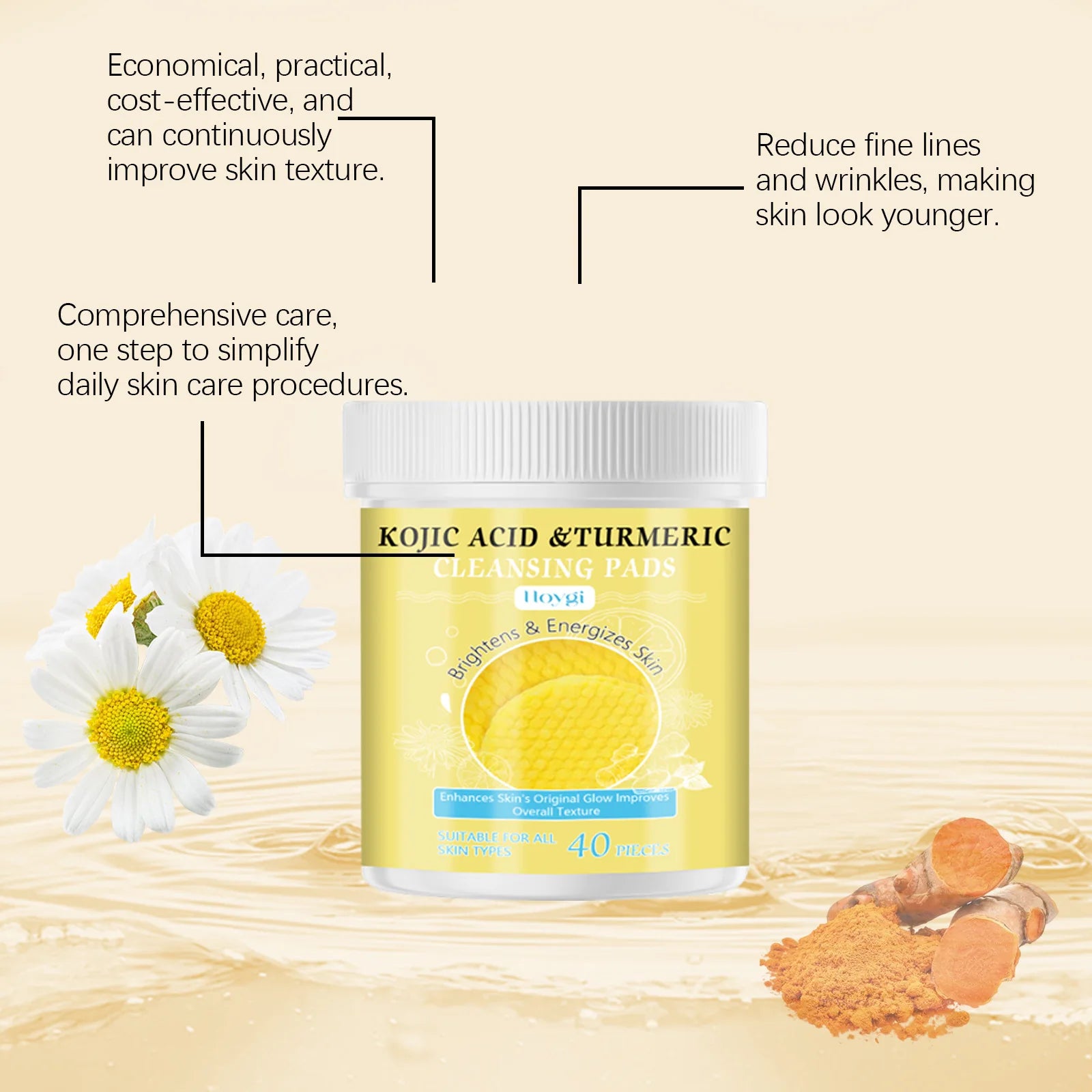 Nettoyant au curcuma, contrôle de l'huile, élimination des taches foncées, Anti-acné, nettoyage en profondeur, rétrécissement des pores, crème hydratante à la vitamine C