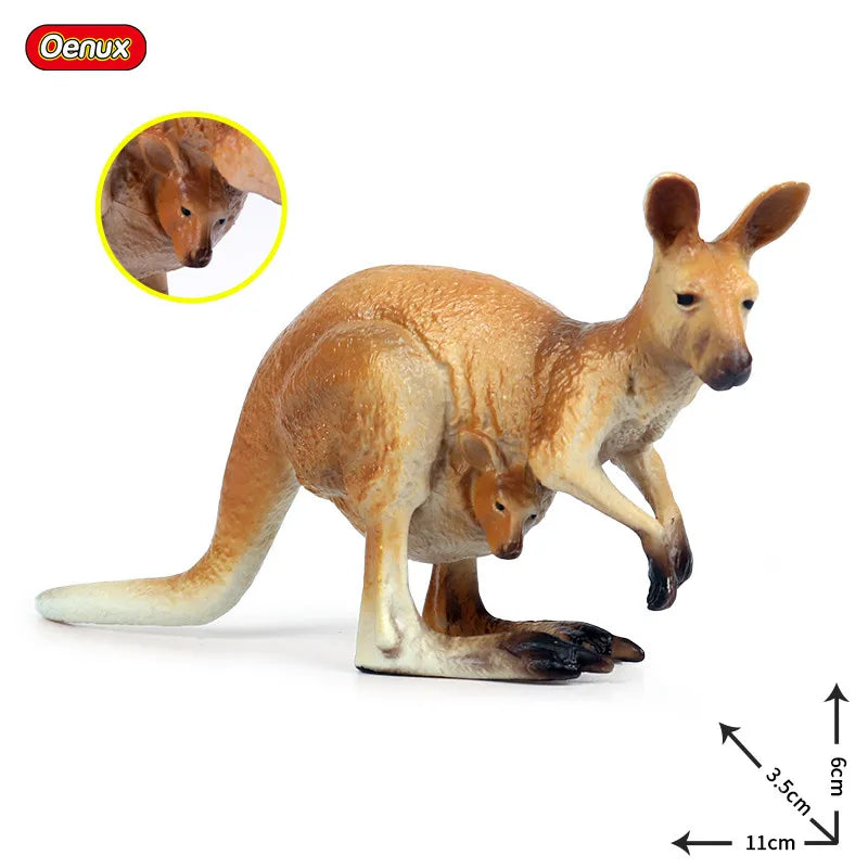 Classic Australian Wild Animals Kangaroos Koala Platypus Tasmanian Devil Echidna Cassowary Model Figurine Toy Child Gift