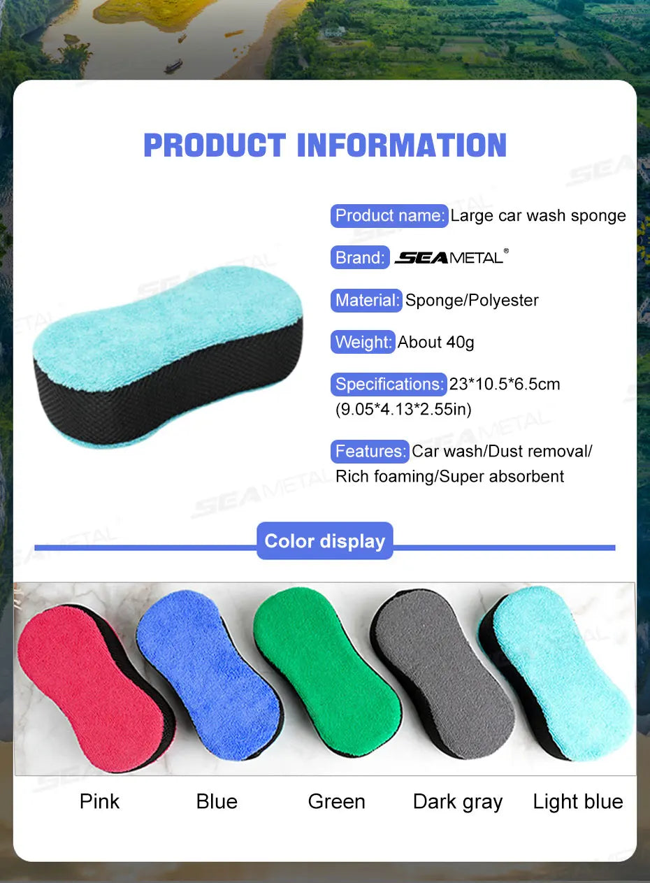 SEAMETAL éponge de lavage de voiture haute densité grande éponge de nettoyage à haute Absorption d'eau voiture détaillant polissage soin éponge de lavage