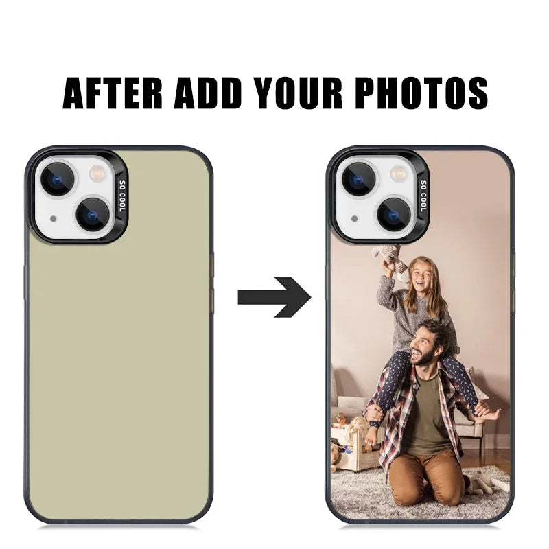 Coque de téléphone personnalisée pour iPhone 16 15 14 Plus 12 13 11 15 Pro MAX XR XS X 7 8 SE, Design de couverture, Photo, nom, Photo