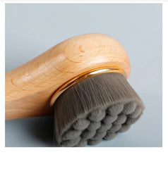 Brosse de lavage du visage en bois, manche en hêtre, manche en bambou, lavage manuel du visage