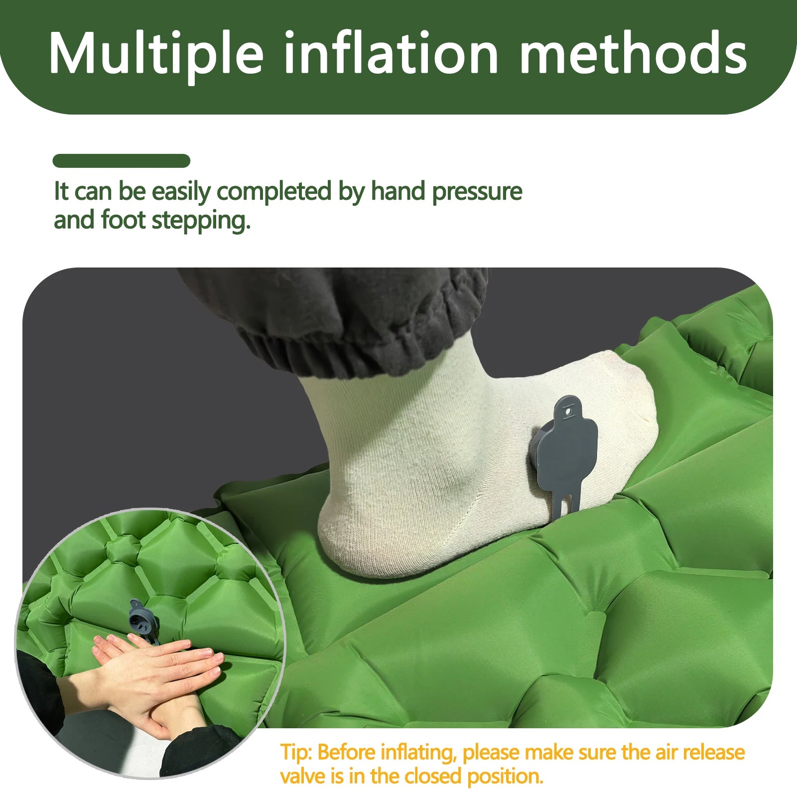 Nouveau matelas gonflable simple - Connectable, léger et portable pour le camping, les voyages, l'usage domestique - Expédition rapide!