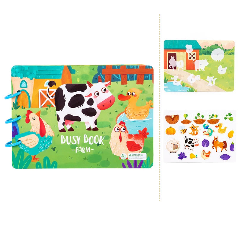 Autocollant livre silencieux Puzzles jeu jouets éducatifs enfants à plusieurs reprises carte occupée pâte correspondant Cognition bébé début Montessori jouet