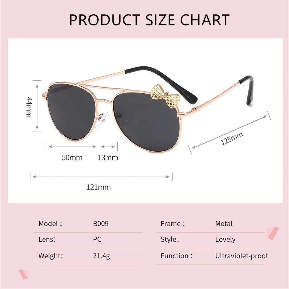 Lunettes de soleil mignonnes pour enfants, monture métallique, mode filles, lunettes de cyclisme en plein air, lunettes de fête, fournitures de photographie