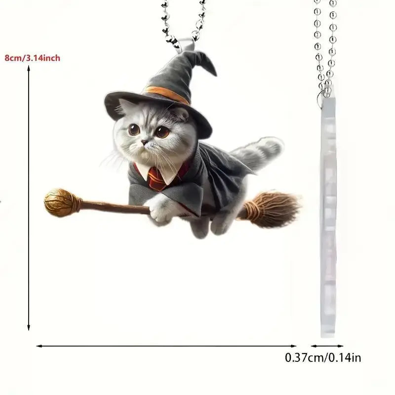 Modern Christmas decoration for home, car pendant, Christmas tree ornament, funny 2D acrylic cat ornament