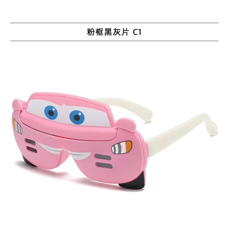 Dessin animé voiture fête polarisé enfants lunettes de soleil lunettes enfants voiture Flip couverture lunettes enfant doux protéger ombre lunettes UV400 Oculos
