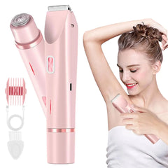 2-in-1 Electric Epilator, Painless Shaver, Bikini Trimmer, Facial Mustache Trimmer, Body Shaver for Women, Facial Epilator