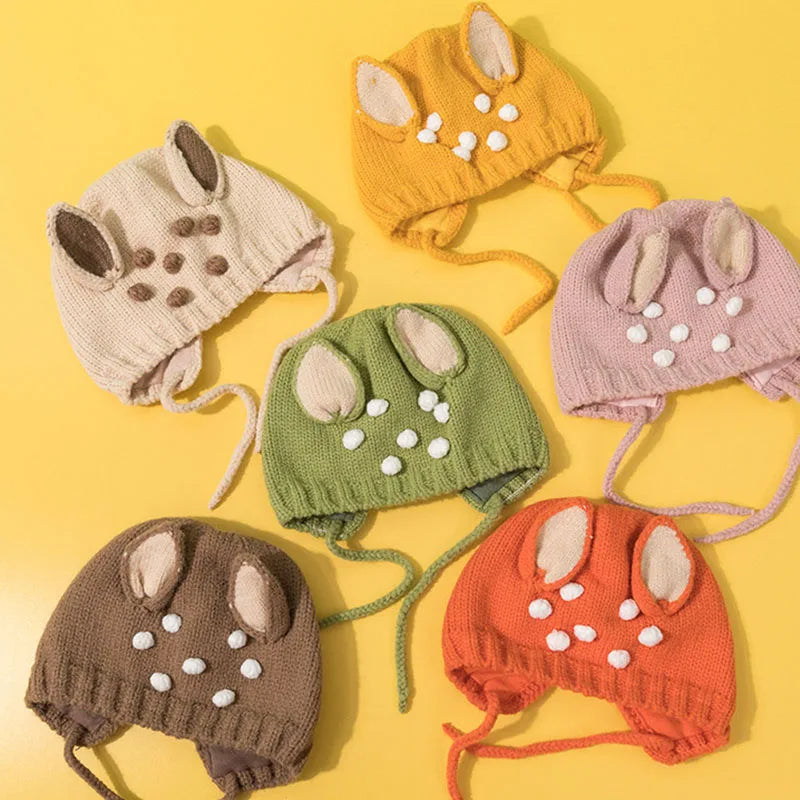 Bonnet de protection des oreilles Elk Cartoon pour enfants, bonnet de Noël pour enfants, cache-oreilles chauds pour nouveau-né, joli cadeau pour bébé, hiver