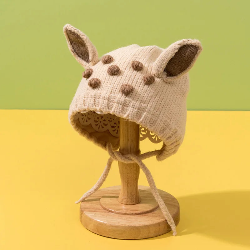 Bonnet de protection des oreilles Elk Cartoon pour enfants, bonnet de Noël pour enfants, cache-oreilles chauds pour nouveau-né, joli cadeau pour bébé, hiver